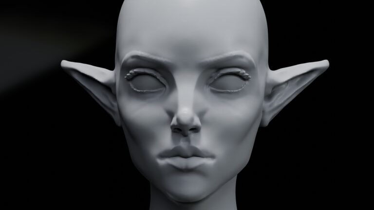 Female Elf Head Bust